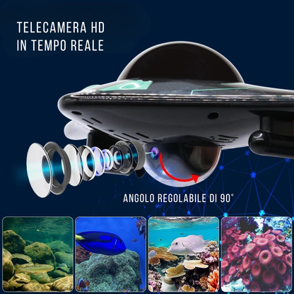 Drone mini subacqueo WI-Fi telecomandato da APP con telecamera HD in tempo reale - AquaCam