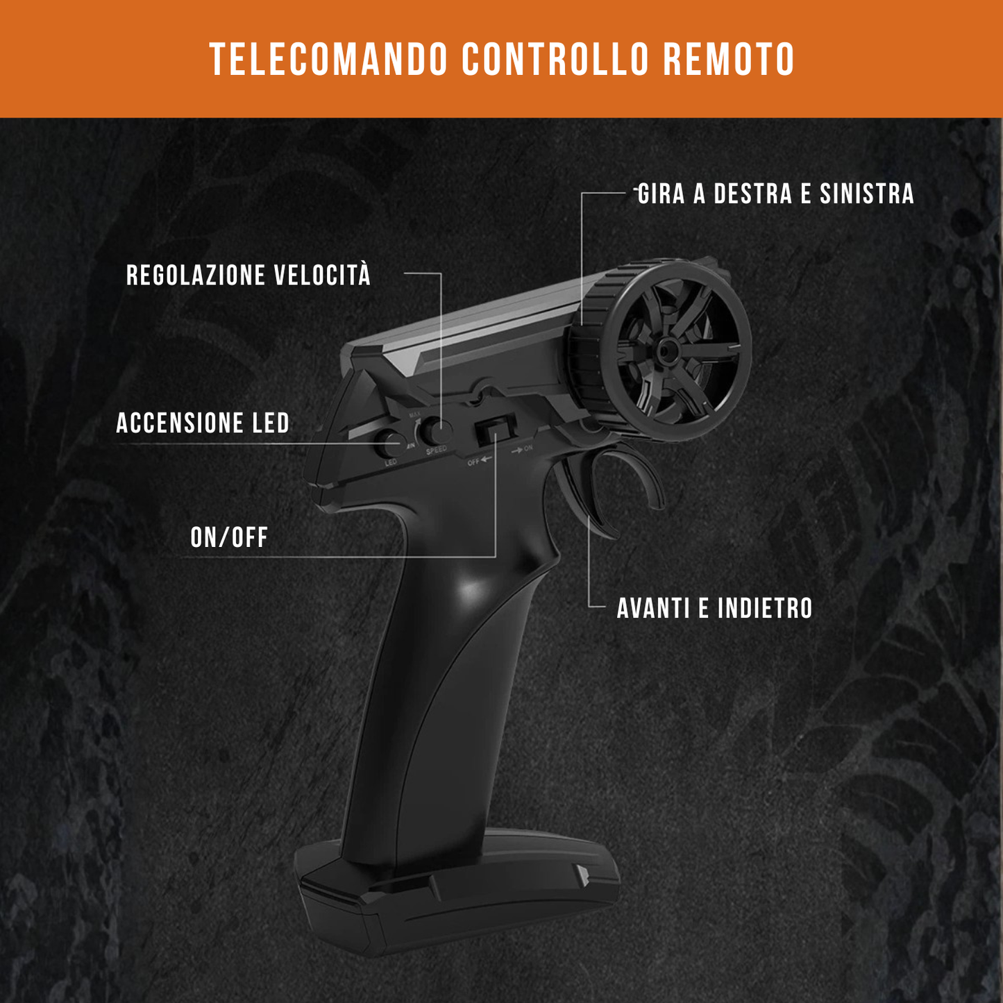 Auto da drift E30 telecomandata scala 1:24 ricaricabile con cavo USB