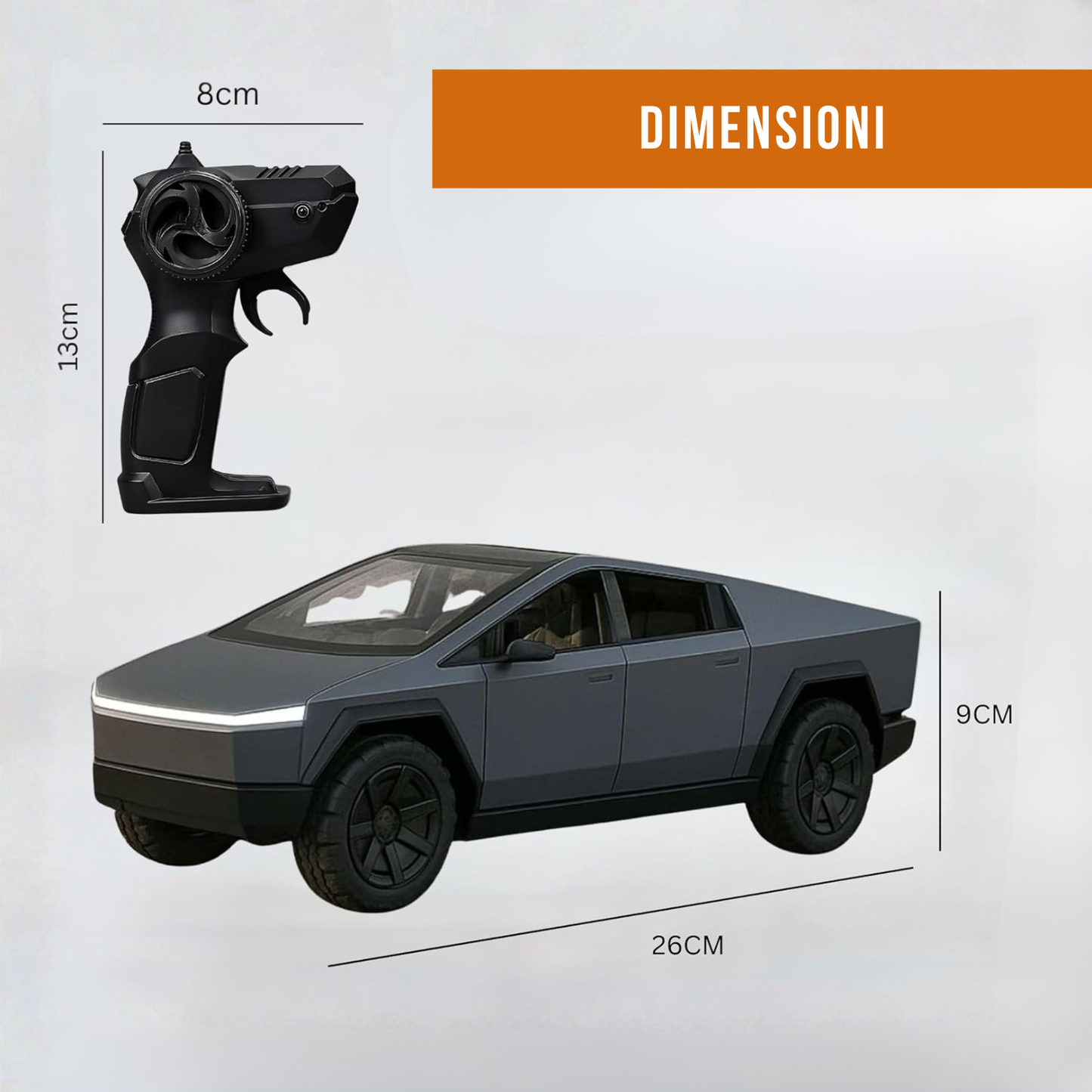 Cybertruck (+ Cyberquad) telecomandato ricaricabile con cavo USB