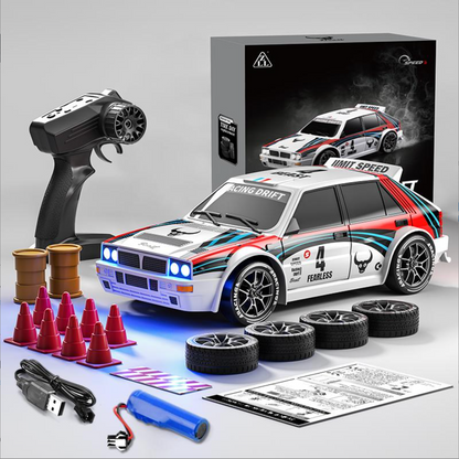 Auto da corsa Delta telecomandata scala 1:24 ricaricabile con cavo USB
