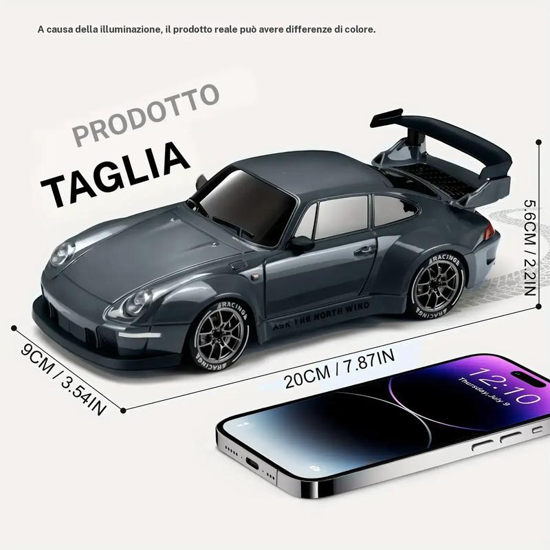 Auto da corsa 911 telecomandata scala 1:24 ricaricabile con cavo USB