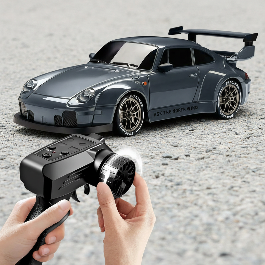 Auto da corsa 911 telecomandata scala 1:24 ricaricabile con cavo USB