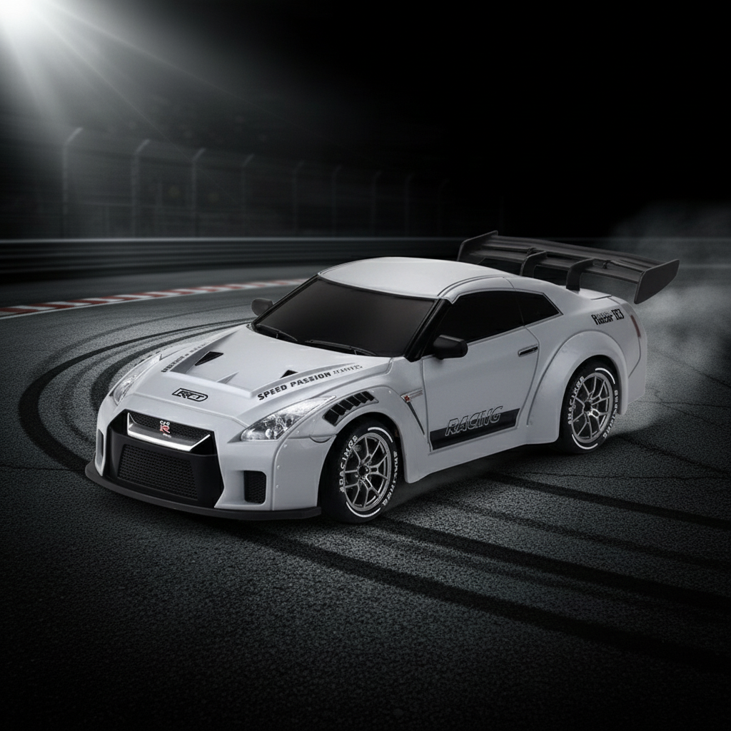 Auto da corsa GTR telecomandata scala 1:24 ricaricabile con cavo USB
