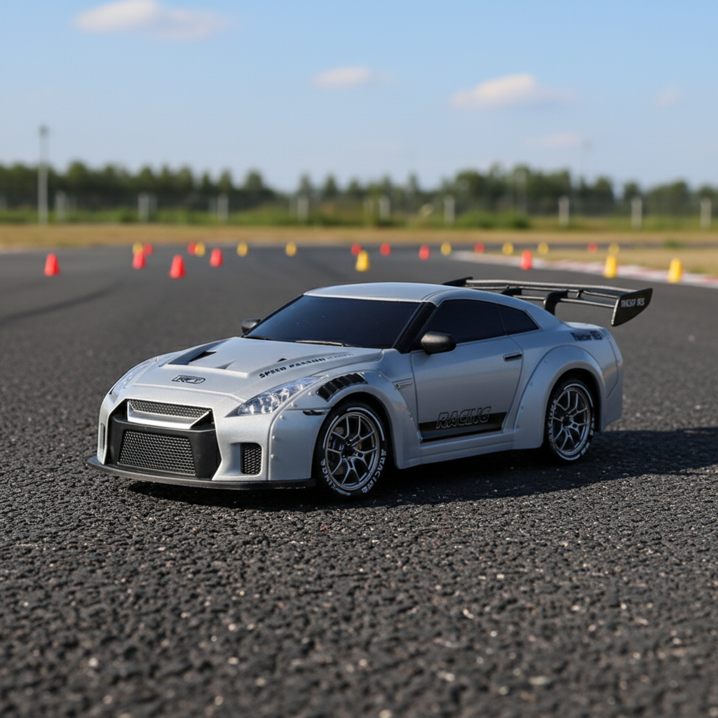 Auto da corsa GTR telecomandata scala 1:24 ricaricabile con cavo USB