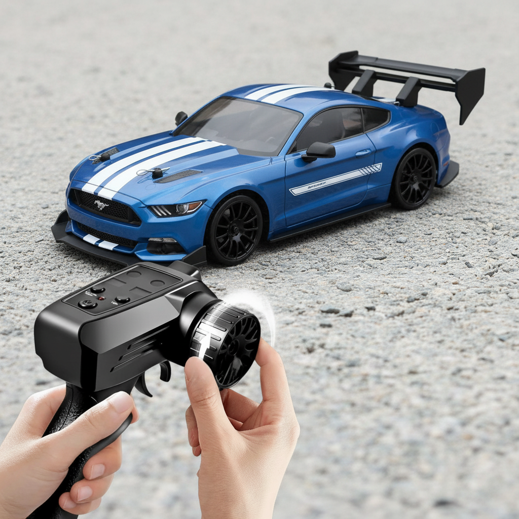Auto da corsa Shelby GT500 telecomandata scala 1:24 ricaricabile con cavo USB